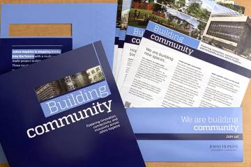 Graphic design, social media posts, email communications, and news stories help members of the JHU community stay aware of new construction across our campuses and to support donor engagement.