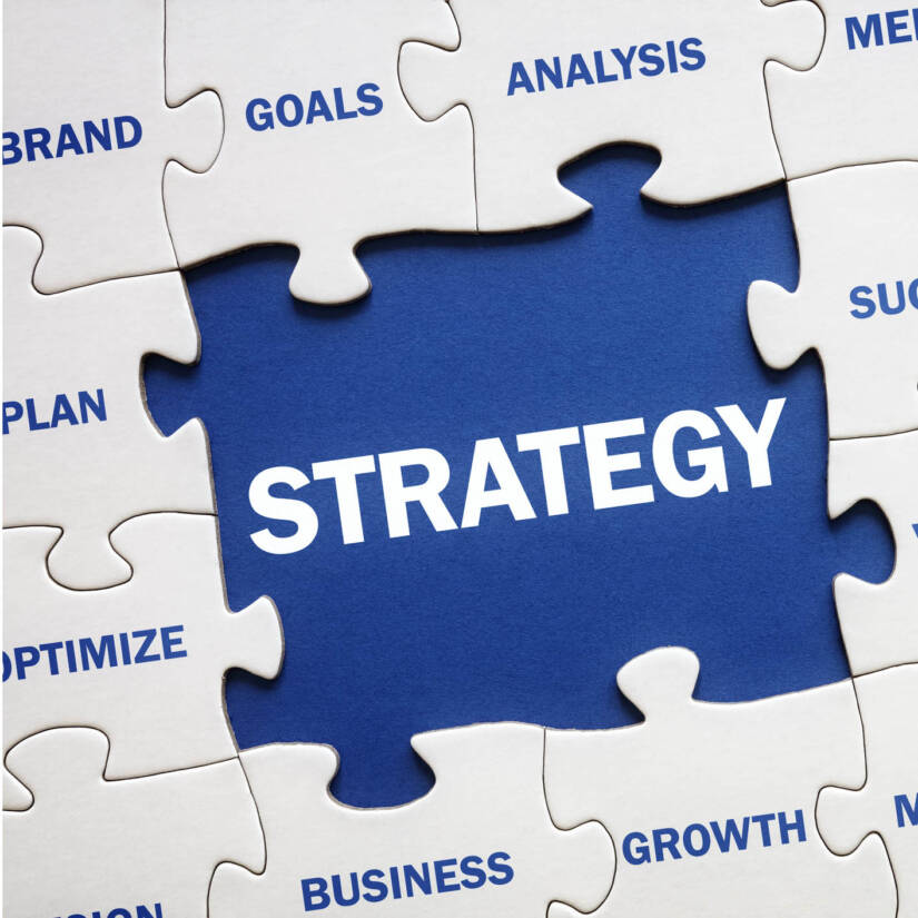Business strategy solution jigsaw puzzle